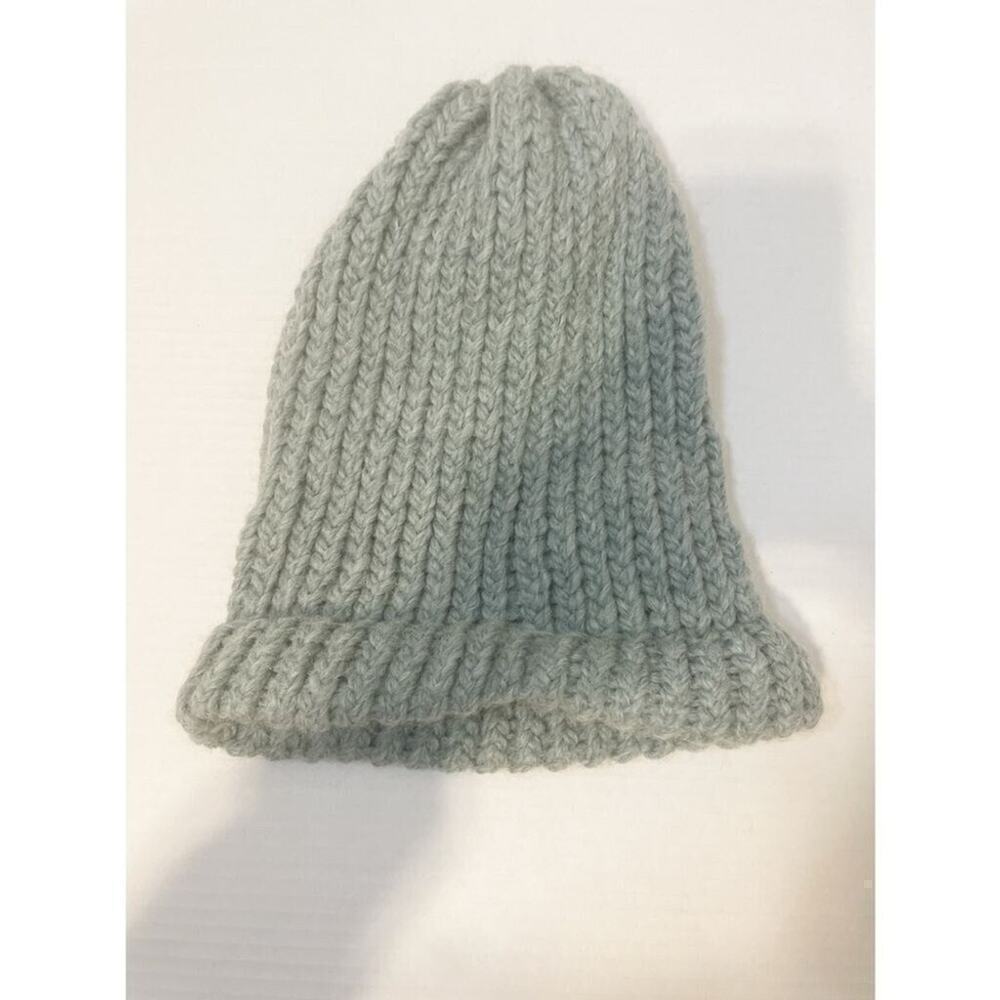 Hand Knitted Blue Green Hat